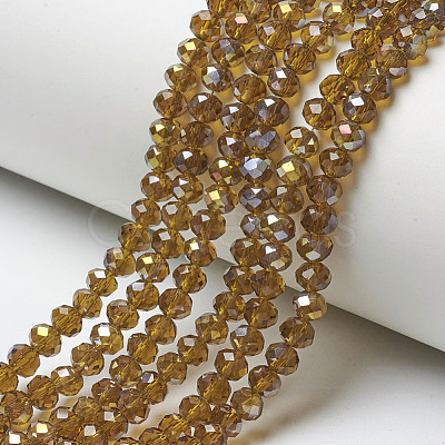 Electroplate Transparent Glass Beads Strands EGLA-A034-T6mm-H07-1