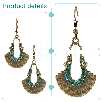 ANATTASOUL 4 Pairs 4 Colors Hollow Teardrop Alloy Dangle Earrings with Brass Pins for Women EJEW-AN0004-57-1