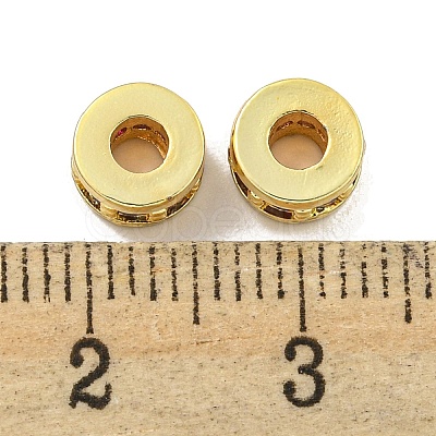 Brass Cubic Zirconia Spacer Beads KK-L215-008B-G02-1