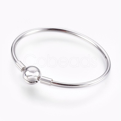 Tarnish Resistant 304 Stainless Steel European Style Bangle Making BJEW-F167-02P-B-1