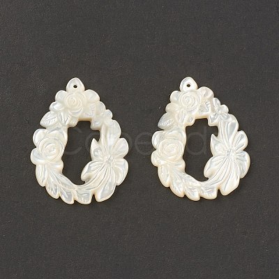 Natural White Shell Pendants SSHEL-T012-16-1