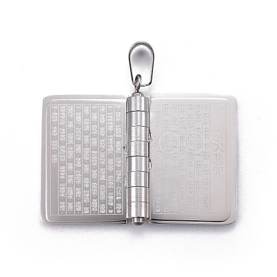 Non-Tarnish 304 Stainless Steel Book Pendants for Teachers' Day STAS-P235-10P-1