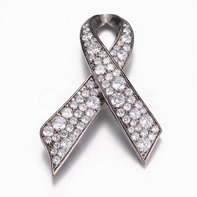 Brass Cubic Zirconia Safety Brooch JEWB-N0002-002-1