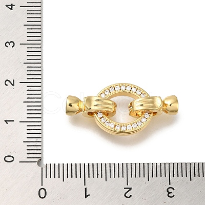 Brass Micro Pave Clear Cubic Zirconia Fold Over Clasps KK-H480-31G-1