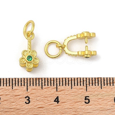 Brass Micro Pave Cubic Zirconia Peg Bails Pendants KK-K277-11MG-1