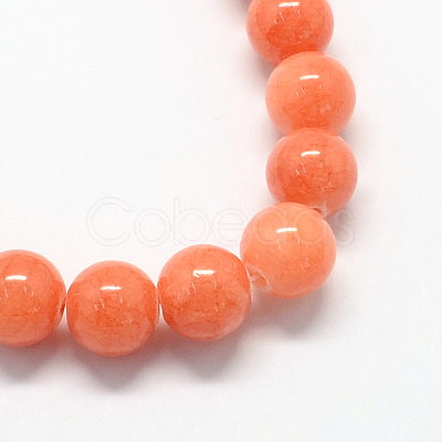 Natural Dyed Yellow Jade Gemstone Bead Strands G-R271-6mm-Y18-1