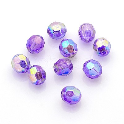 Eco-Friendly Transparent Acrylic Beads TACR-PL642-8mm-A03-1