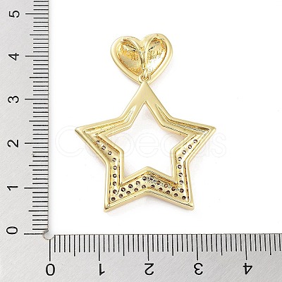 Rack Plating Brass Micro Pave Clear Cubic Zirconia Pendants KK-H474-19G-04-1