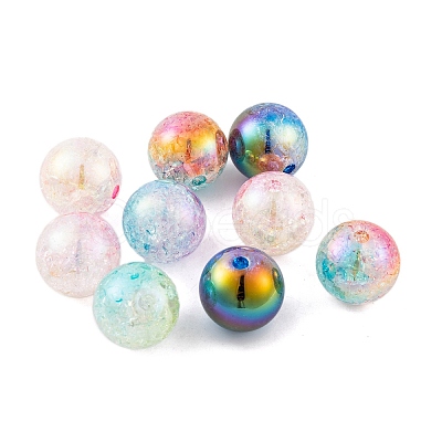 UV Plating Rainbow Iridescent Two Tone Acrylic Beads PACR-C009-04-1