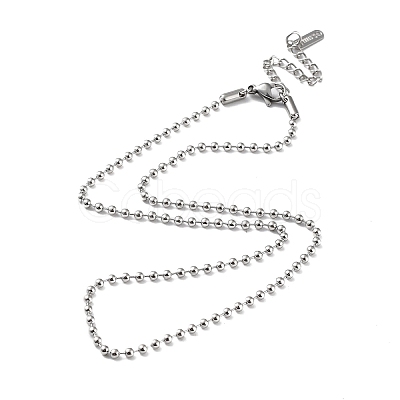 Non-Tarnish 304 Stainless Steel Ball Chain Necklace NJEW-D045-03P-1