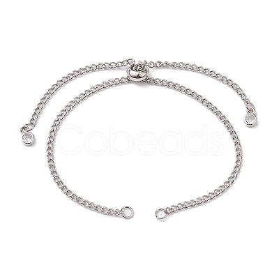 Non-Tarnish Adjustable 304 Stainless Steel Curb Chains Bracelet Making AJEW-JB01213-01-1