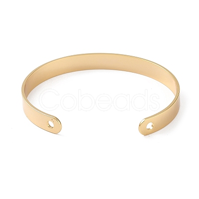 Rack Plating Brass Open Cuff Bangles for Women BJEW-M303-01G-1