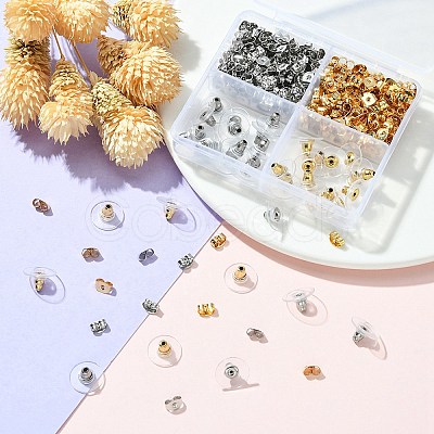 340Pcs 4 Style 304 Stainless Steel Friction Ear Nuts & Bullet Clutch Earring Backs Sets STAS-YW0001-82-1