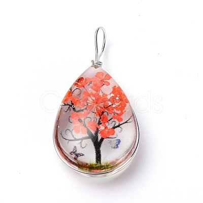 Transparent Glass Pendants GLAA-SZC0001-01H-1