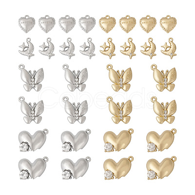 Spritewelry 32Pcs 8 Style Rack Plating Alloy Pendants FIND-SW0001-23-1