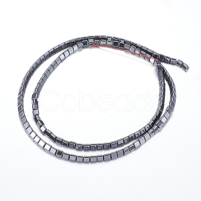 Non-magnetic Synthetic Hematite Beads Strands G-P338-15A-3x3mm-1