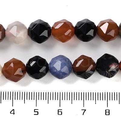 Natural Multi-Color Agate Beads Strands G-NH0021-A18-02-1