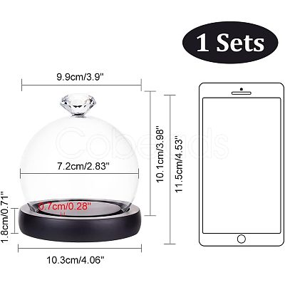 Glass Dome Cover ODIS-WH0002-26B-1