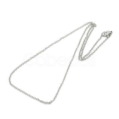 Tarnish Resistant Unisex Classic Plain 304 Stainless Steel Mens Womens Cable Chain Necklaces STAS-O037-83P-1