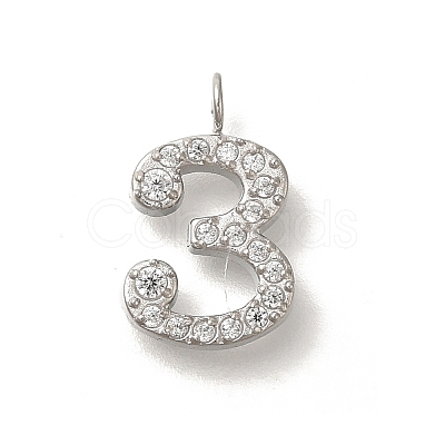 Ion Plating(IP) 304 Stainless Steel Micro Pave Cubic Zirconia Pendants STAS-H228-01P-03-1