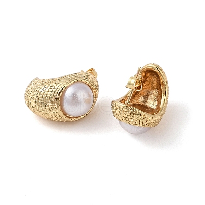 304 Stainless Steel ABS Imitation Pearl Stud Earrings for Women EJEW-B048-01G-01-1