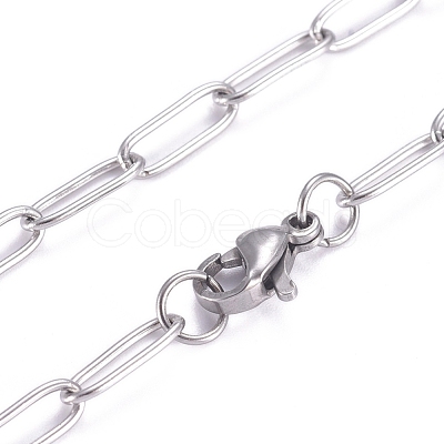 Non-Tarnish 304 Stainless Steel Paperclip Chains NJEW-G340-09P-1