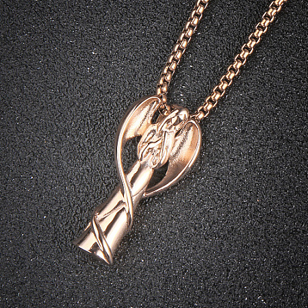 Stainless Steel Angel Pendant Necklaces for Women WQ2654-4-1