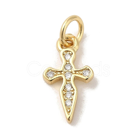 Brass Micro Pave Cubic Zirconia Charms KK-M283-20A-01-1