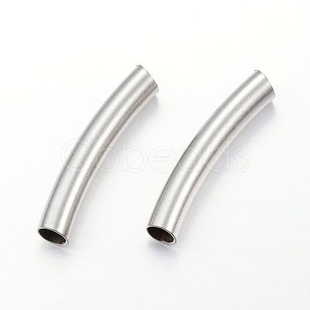 304 Stainless Steel Curved Tube Beads STAS-P128-02-1