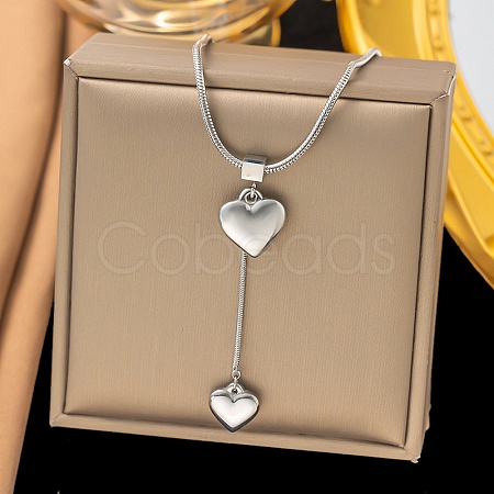 304 Stainless Steel Pendant Necklaces NJEW-P302-01P-1