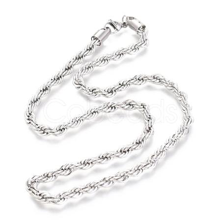 304 Stainless Steel Rope Chain Necklaces NJEW-F226-03P-10-1