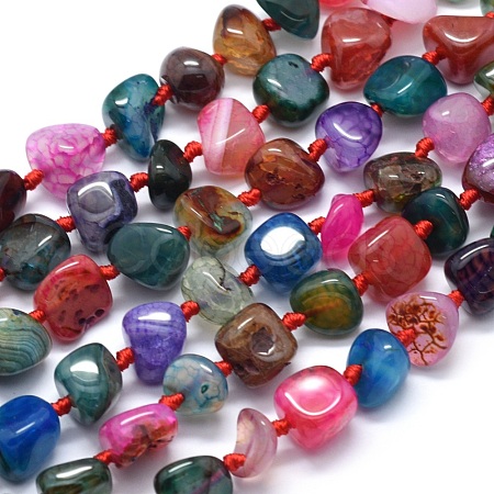Dyed Natural Dragon Veins Agate Beads Strands G-F583-09-1