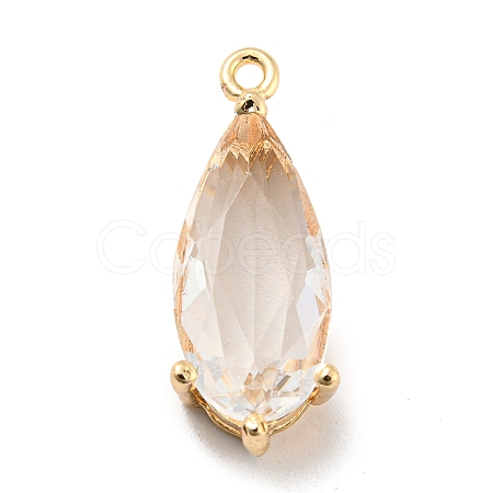 Brass Pave Cubic Zirconia Pendants KK-Q801-01G-02-1