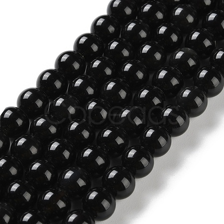 Natural Obsidian Beads Strands G-S150-20B-8mm-1