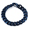 304 Stainless Steel Cuban Link Chain Bracelets for Men, Blue, 8-1/2 inch(21.5cm)