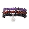 3Pcs 3 Styles Natural Amethyst & Garnet & Obsidian Chips Stretch Bracelets Sets, Stackbale Bracelets with 304 Stainless Steel Charms, Scorpio, Inner Diameter: 2-1/8 inch(5.5cm), 1Pc/style