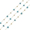 Ion Plating(IP) 304 Stainless Steel Link Chains, Synthetic Turquoise Beads & Spool, Soldered, Real 18K Gold Plated, 6.5x2.7mm, about 32.81 Feet(10m)/Roll