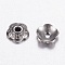 Tarnish Resistant 5-Petal 304 Stainless Steel Bead Cap, Flower, Stainless Steel Color, 4x1mm, Hole: 1mm