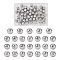 52Pcs 26 Style Electroplate Glass Alphabet Beads, Round with Initial Letter A~Z Pattern, Silver, 10mm, Hole: 1.4mm, 2Pcs/style