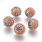 Handmade Indonesia Beads, with Metal Findings, Round, Antique Silver, Coral, 19.5x19mm, Hole: 1mm