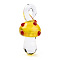 Handmade Lampwork Pendants, Mushroom, Yellow, 26~30.5x14x14mm, Hole: 2~5x4~5.5mm