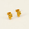 Chunk Letter 304 Stainless Steel Stud Earrings for Women, Real 18K Gold Plated, Letter F, 7.5~8.5x5~10.5mm