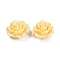 Synthetic Coral Carved Beads, Dyed, Flower, Yellow, 28x14mm, Hole: 1.3mm