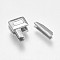 Clothing Accessories, Zinc Alloy Zipper Repair Accessories Insert Box and Pin Fix Retainer, Platinum, 10x7x4.5mm, Pin: 10x2.5x2.5mm