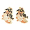 Rack Plating Alloy Enamel Pendants, Golden, Fish Charm, Orange, 33x23x1.5mm, Hole: 2mm