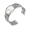 Constellation Alloy Open Cuff Bangles for Women Men, Antique Silver, Cancer, Inner Diameter: 2-1/2 inch(6.2cm), 20~31mm