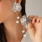 Chic 3D Flower Zinc Alloy Stud Earrings, Tassel Earring for Women