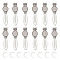 HOBBIESAY 12Pcs Owl Tibetan Style Alloy Bookmarks Cabochon Settings, with Round Tray and Fit for Rhinestone, Cadmium Free & Lead Free, with 12Pcs Glass Cabochons, Antique Silver, 88x22.5x3mm, Fit for 1.5mm, Tray: 20mm