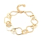 304 Stainless Steel Oval & Rhombus Link Chain Bracelets for Women, Golden, 8 inch(20.4cm)