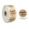 Paper Round Shape with Thank You Stickers, Adhesive Roll Sticker Labels, for Envelopes, for Embosser Stamp Sealing Certificate Stickers, Letter, 25mm, 500pcs/roll